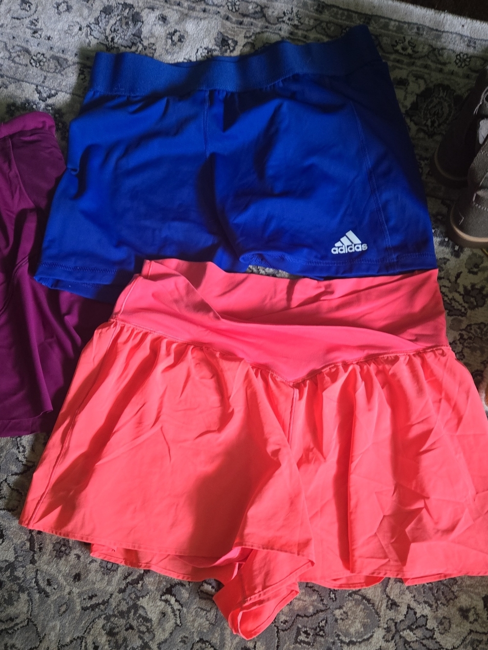 adidas Woman Blue Athletic Short with Built-In Shorts And Aerie Short 2 For 20 !